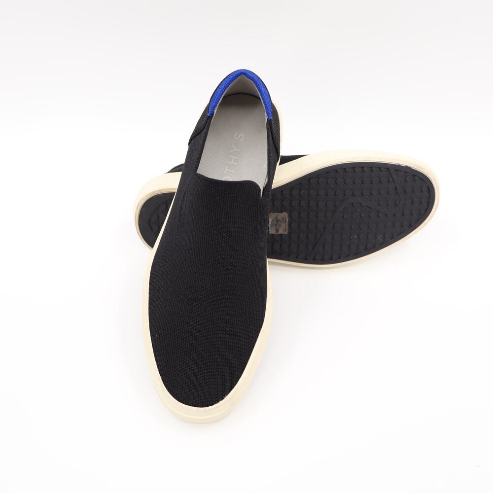 Rothy's The Original Slip On Sneakers Sz 9 Loafers Shoes Black Knit Travel